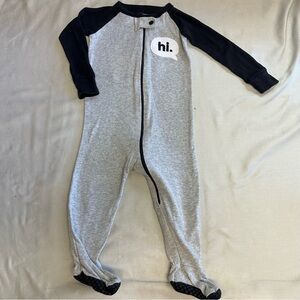 The Children's Place - Gray and Black Footies One Piece Sleeper